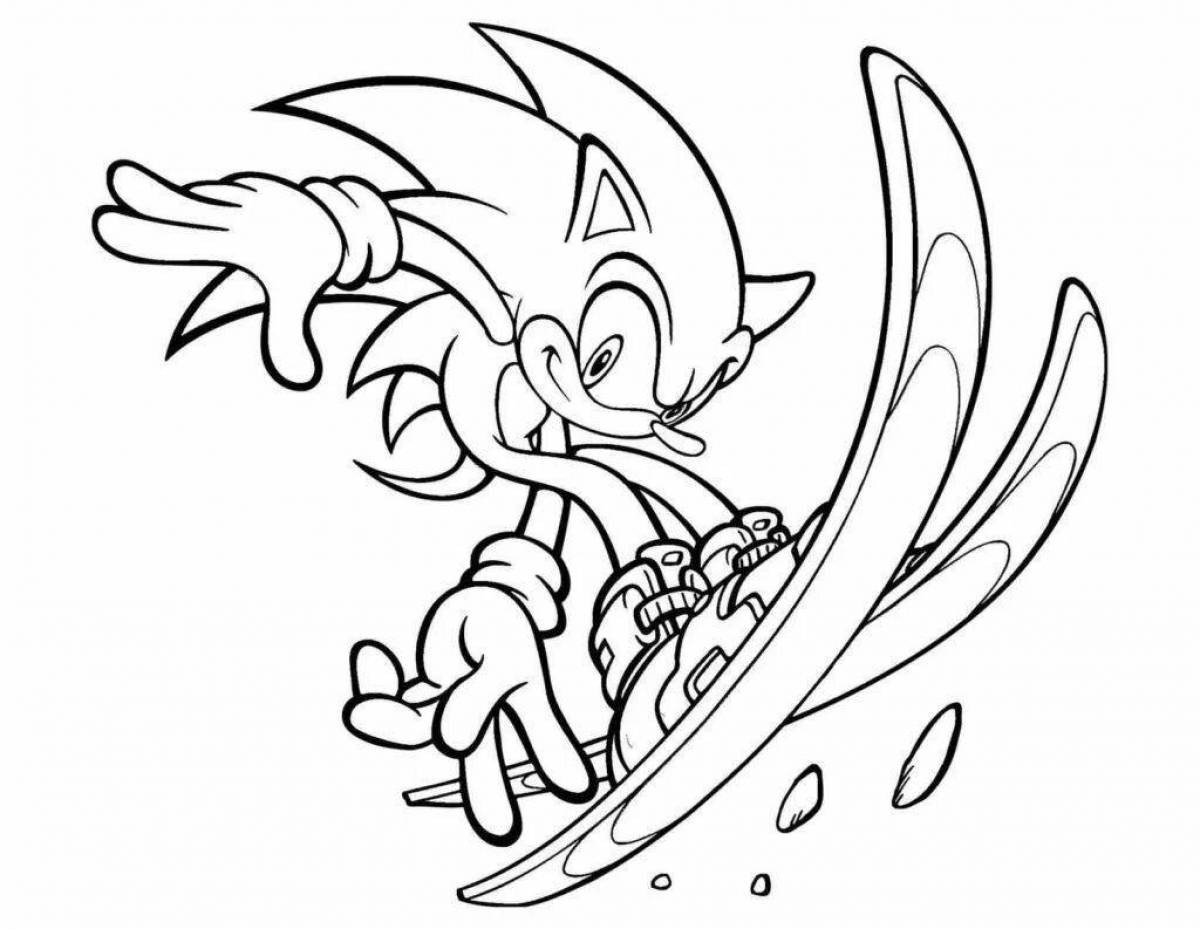 Sonic in the car shiny coloring book