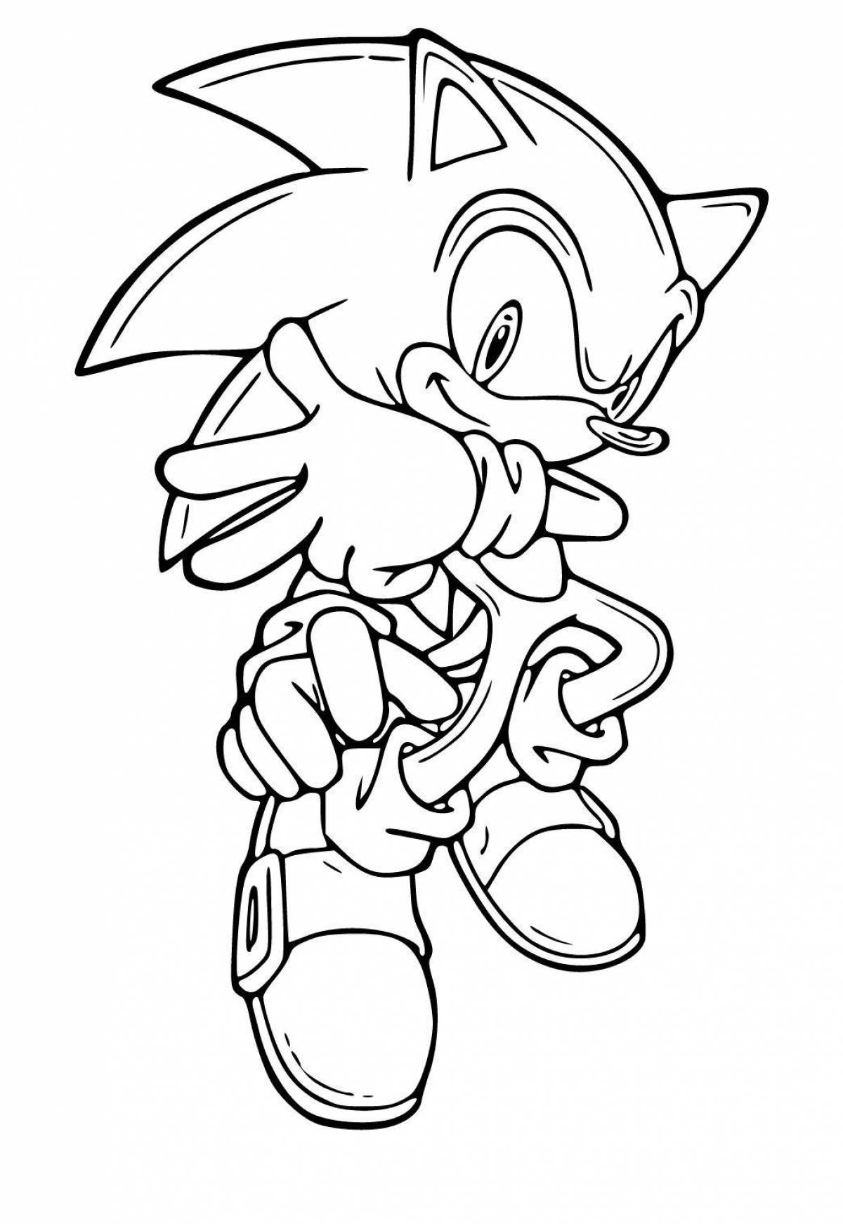 Color-gleeful coloring page sonic in the car