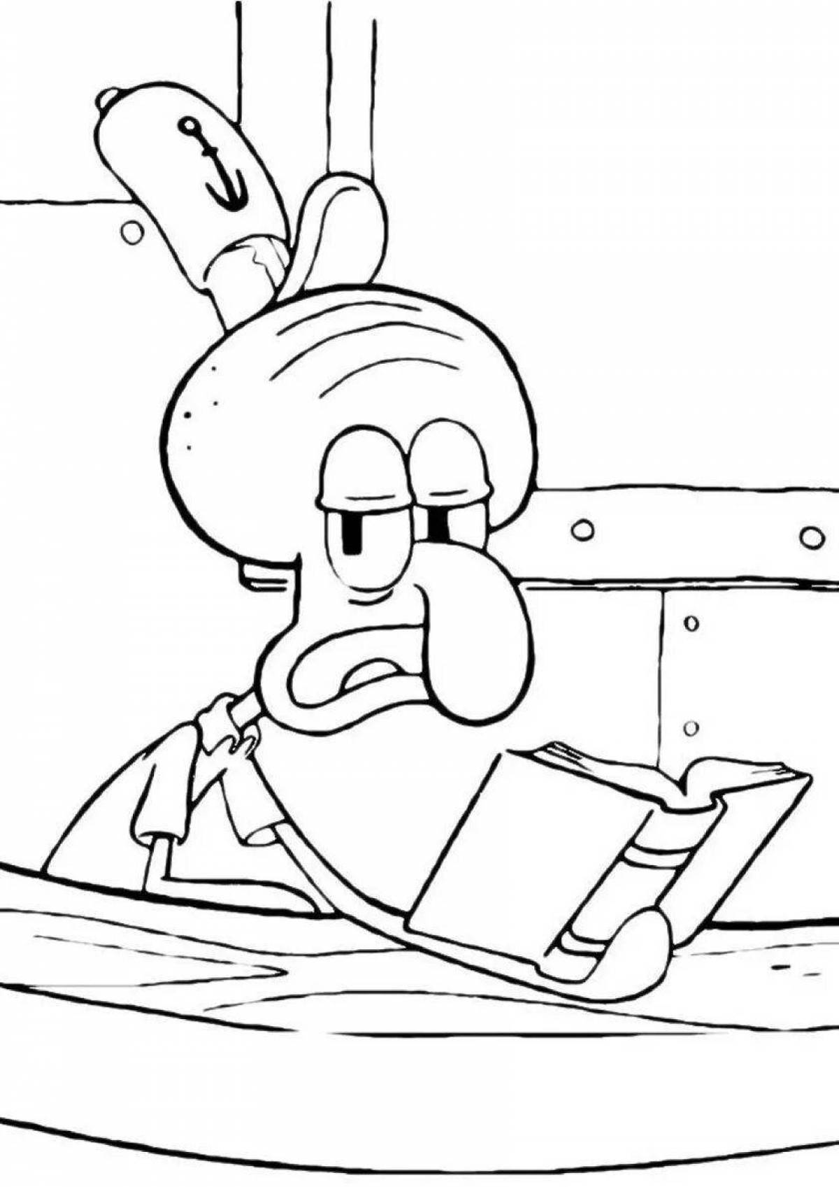 Spongebob squidward colorful coloring book