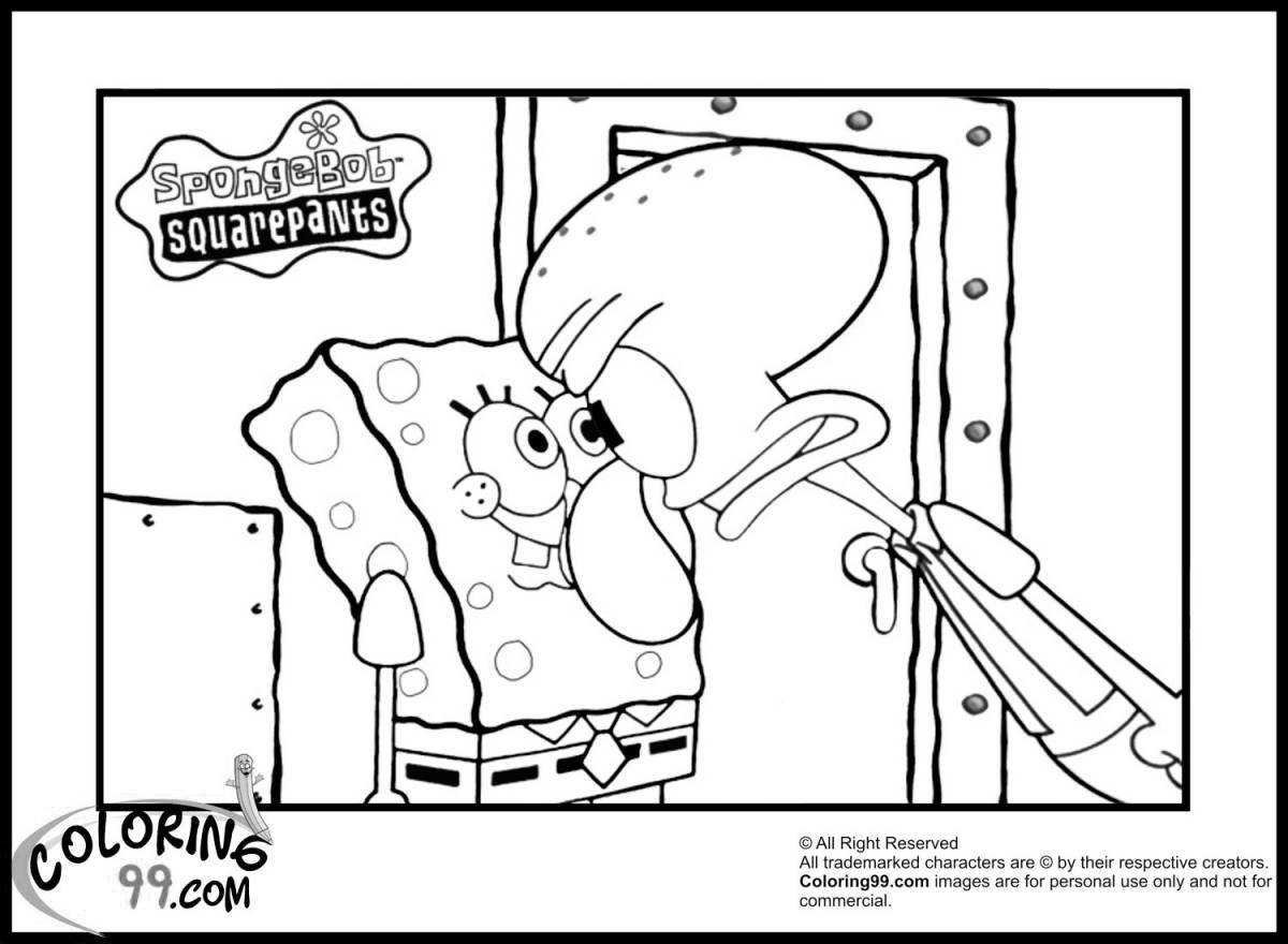 Squidward spongebob funny coloring book