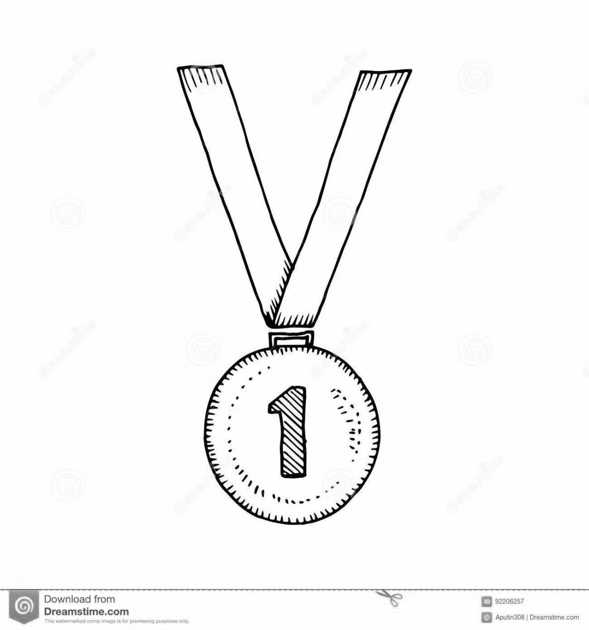 1st place glamor medal coloring page