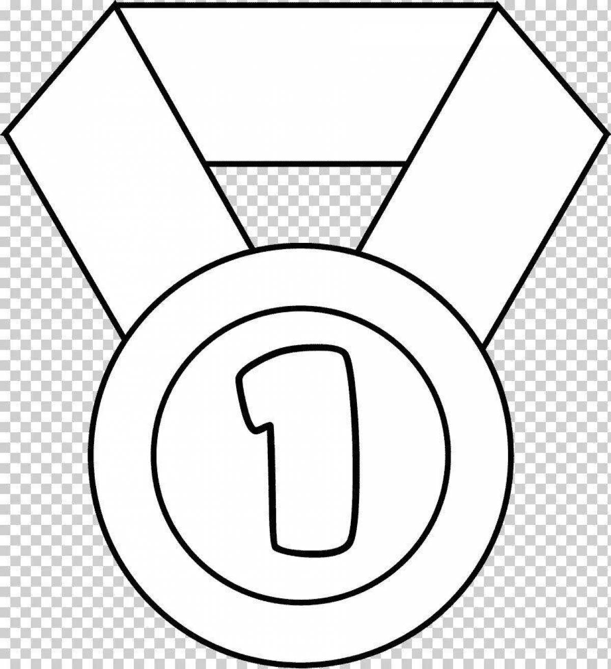 Coloring page wild medal for 1st place