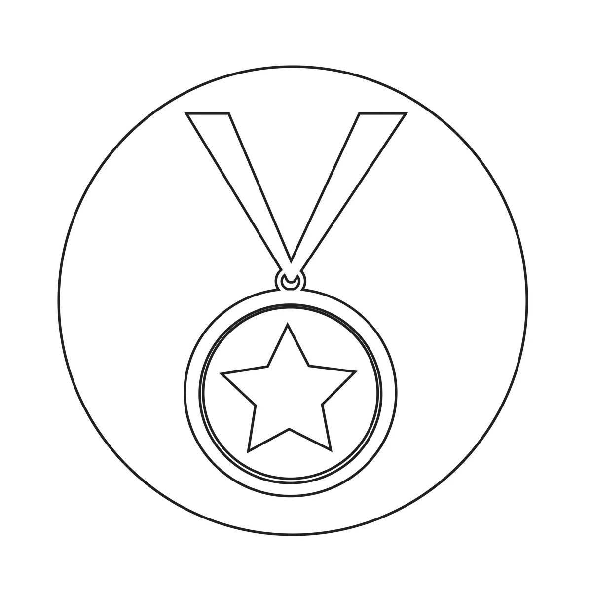 Glitter 1st place medal coloring page