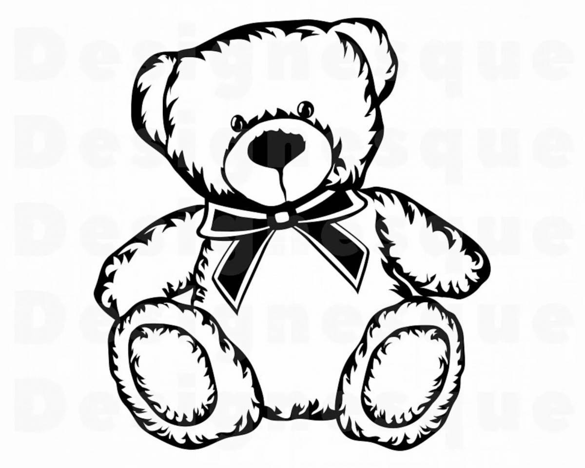 Brilliant teddy bear with a bow coloring