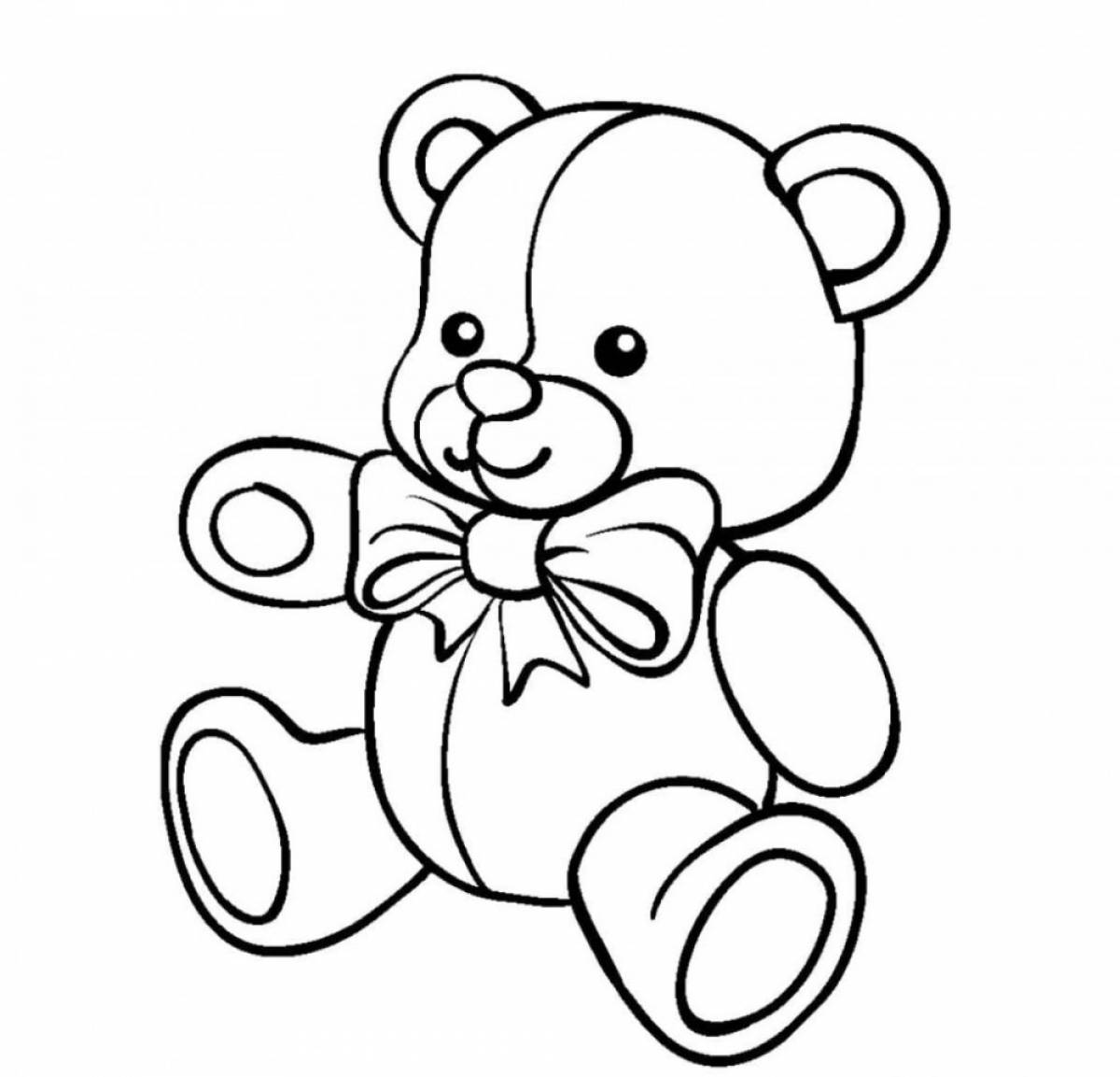 Coloring page gorgeous bear with a bow