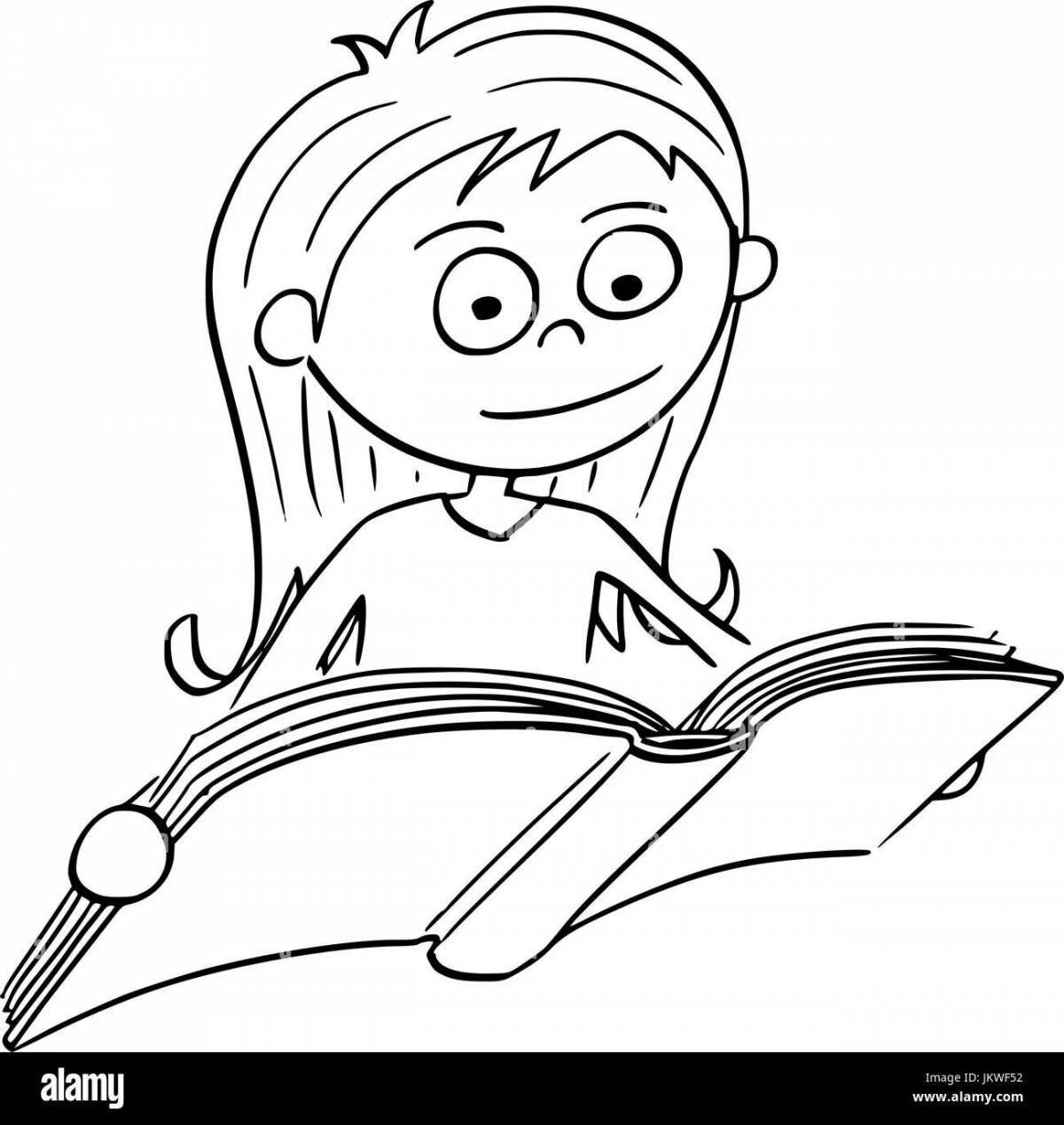 Девочка читает книгу #2