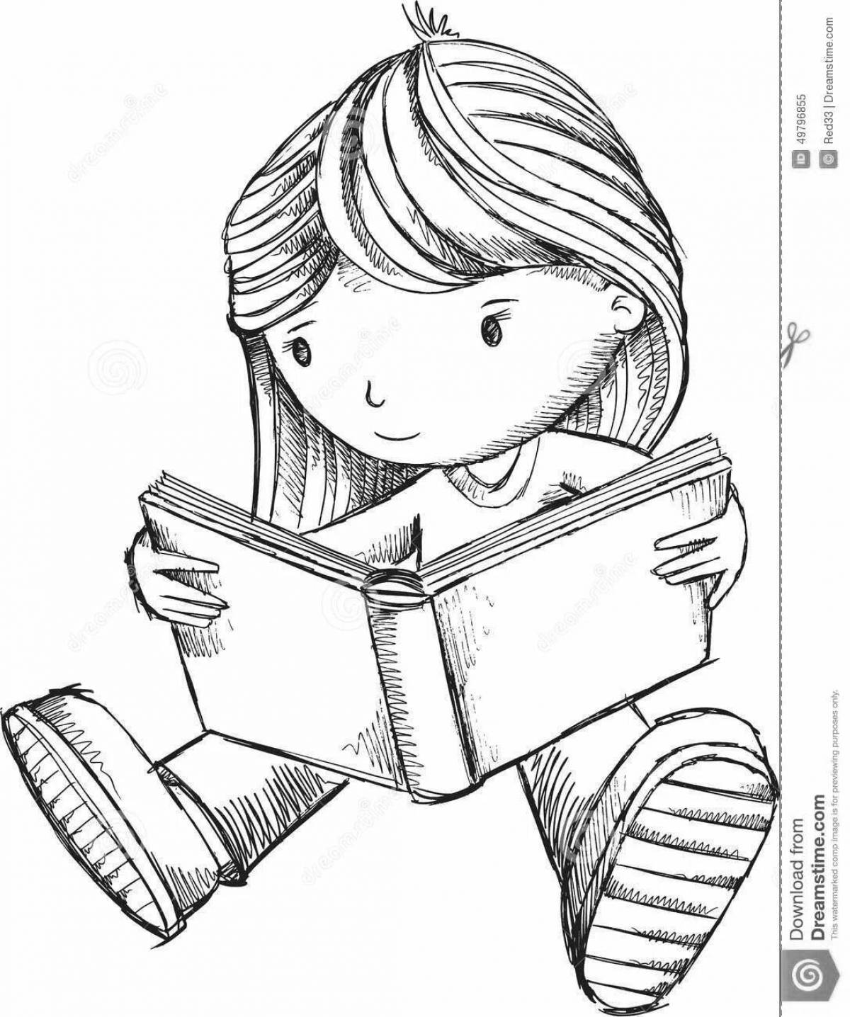 Девочка читает книгу #4