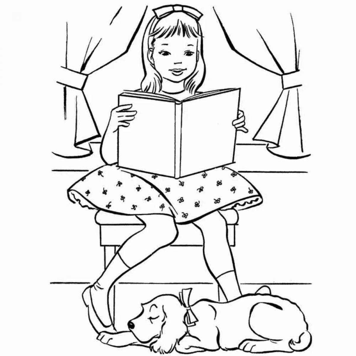 Девочка читает книгу #6