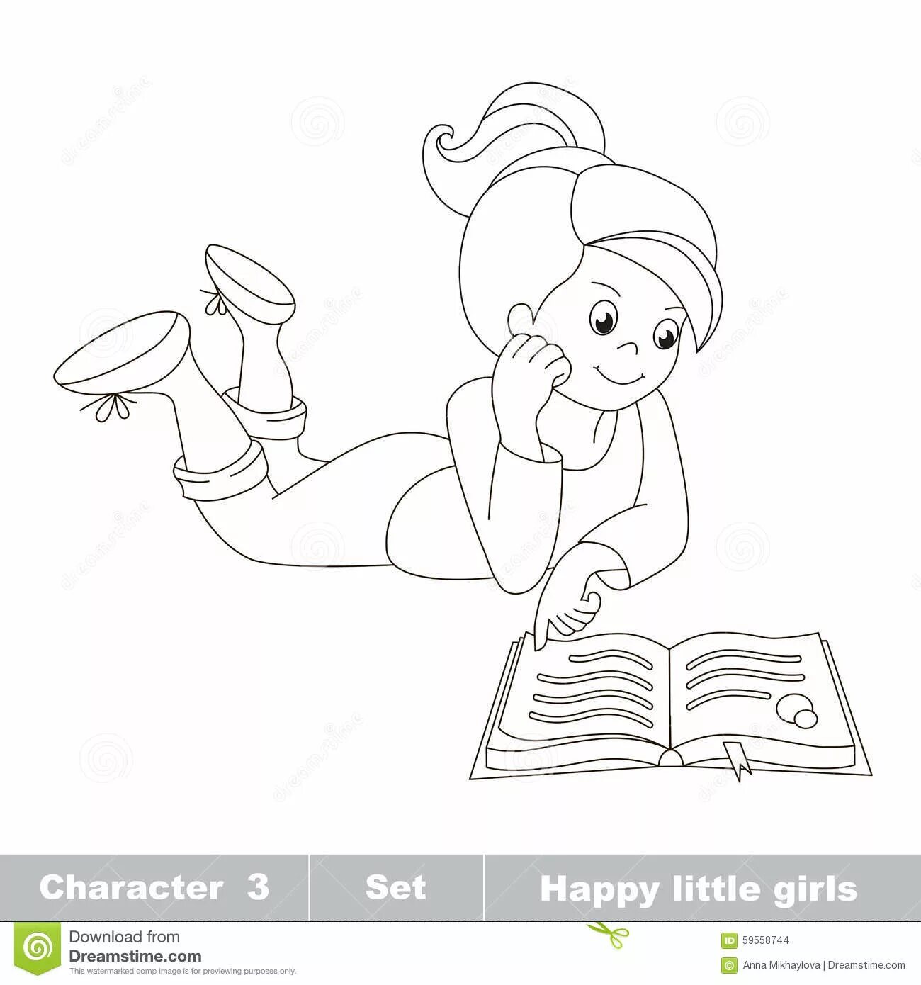 Girl reading book #9