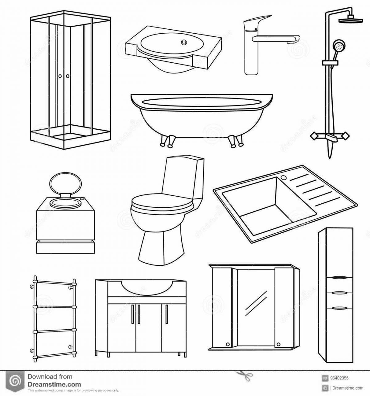 Coloring page of the current Grand Boca bath