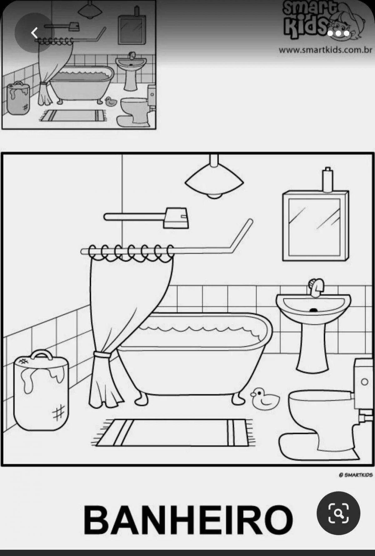 Lovely boca current bath coloring page