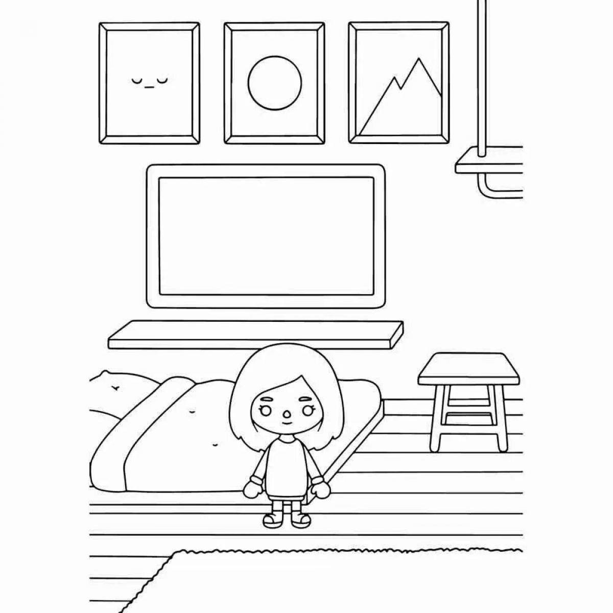 Adorable Side Swim Coloring Page