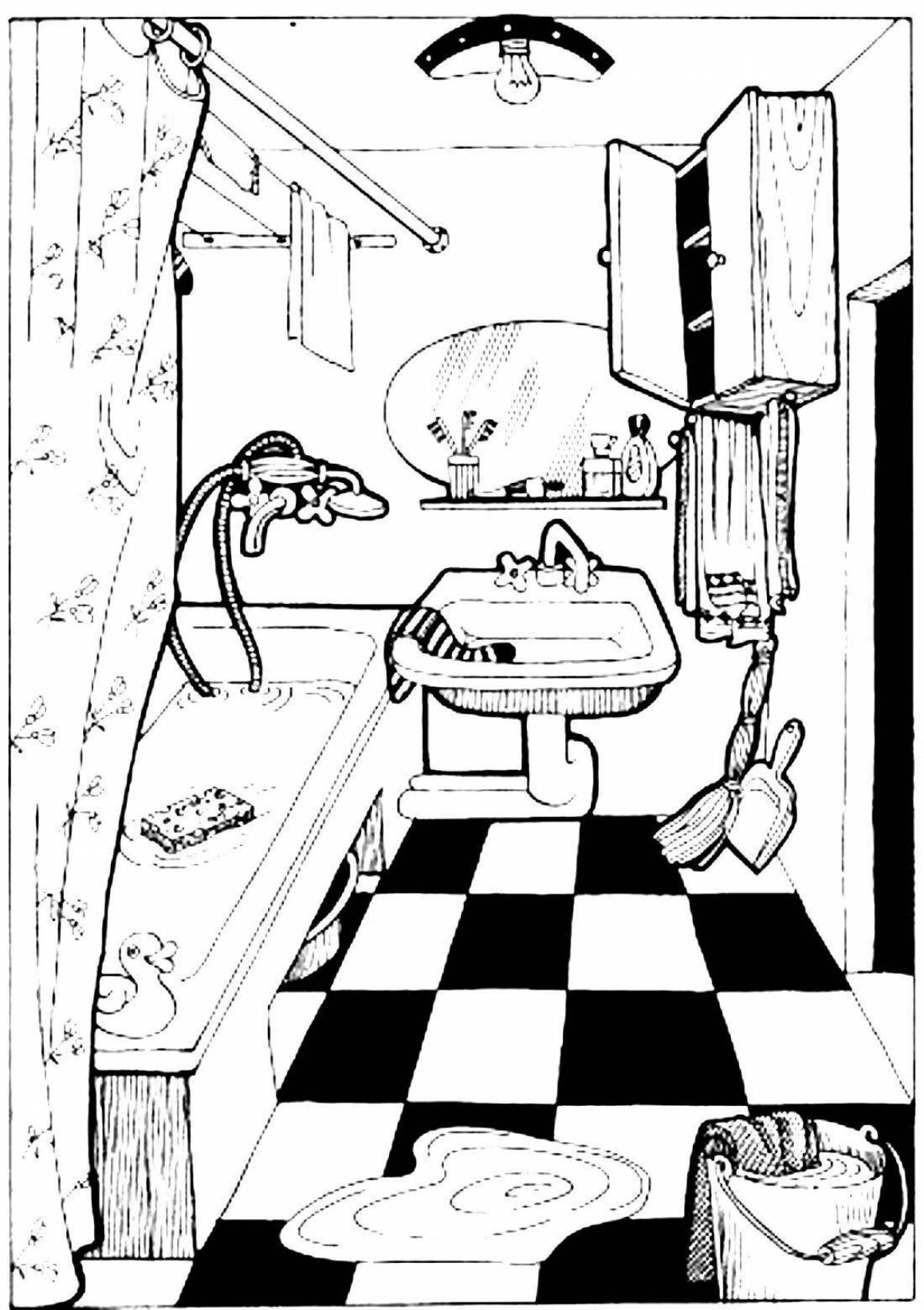 Coloring page sweet side current bath