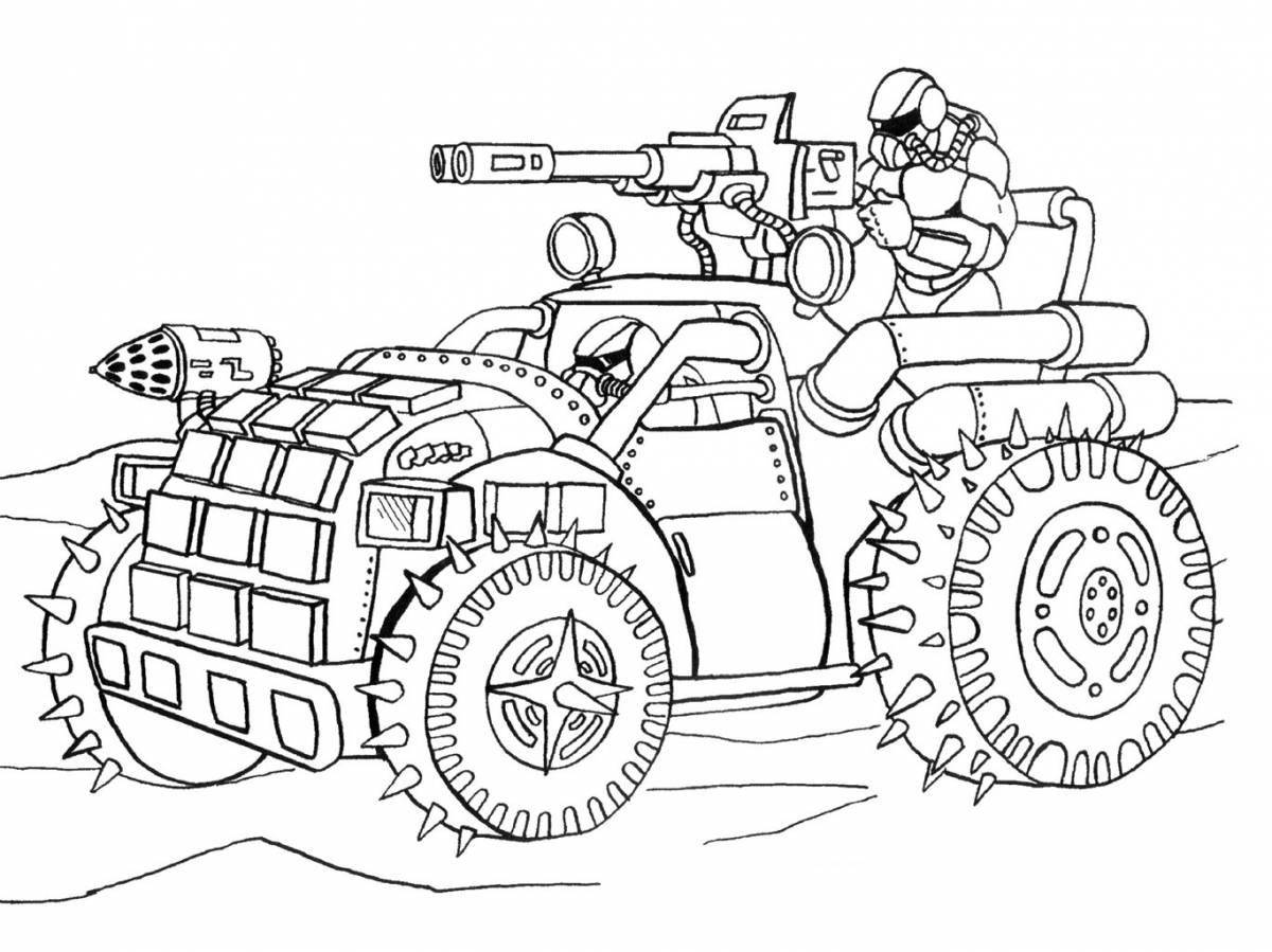 Large coloring book for boys: war