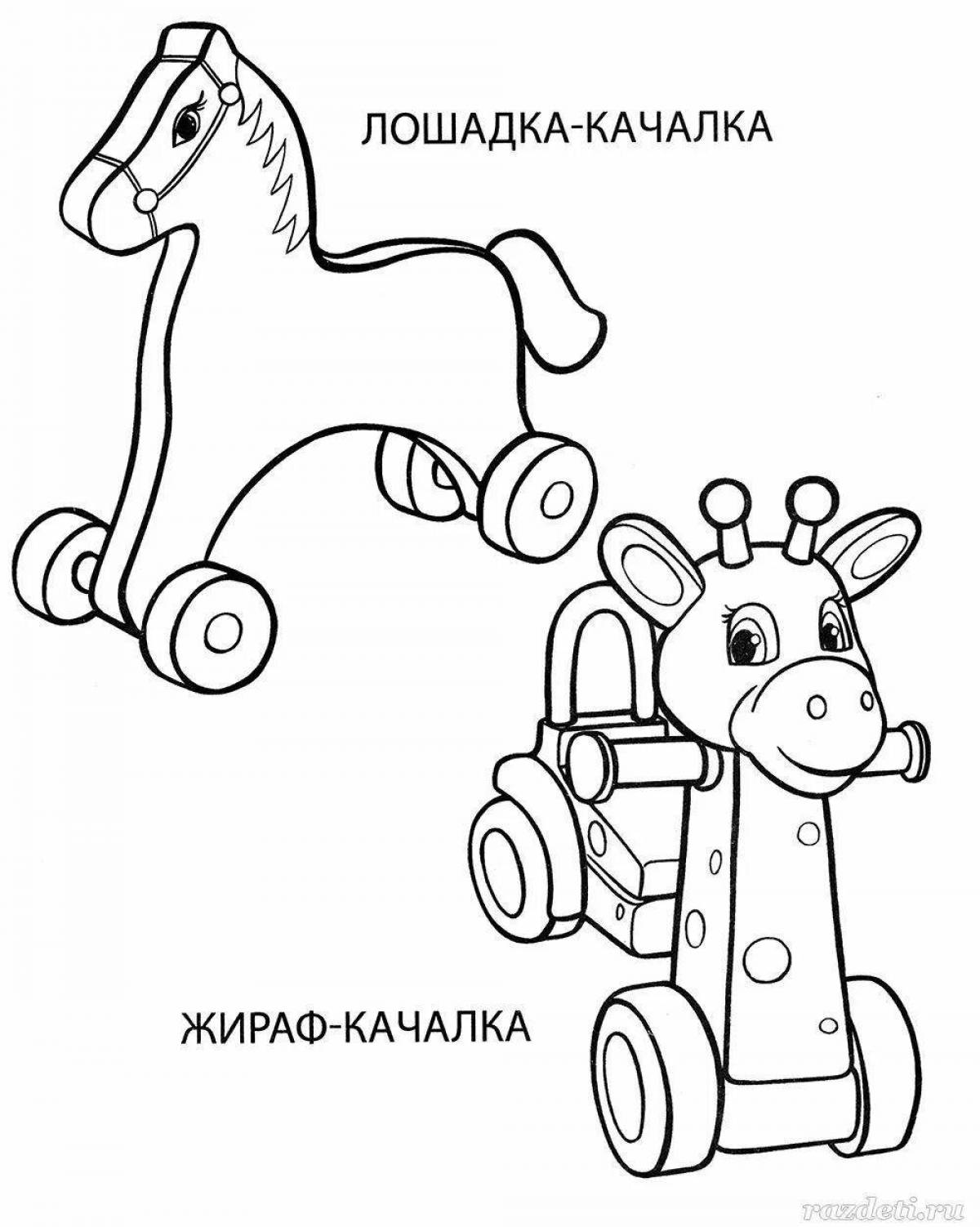 Photo Merry Russian folk toy coloring book