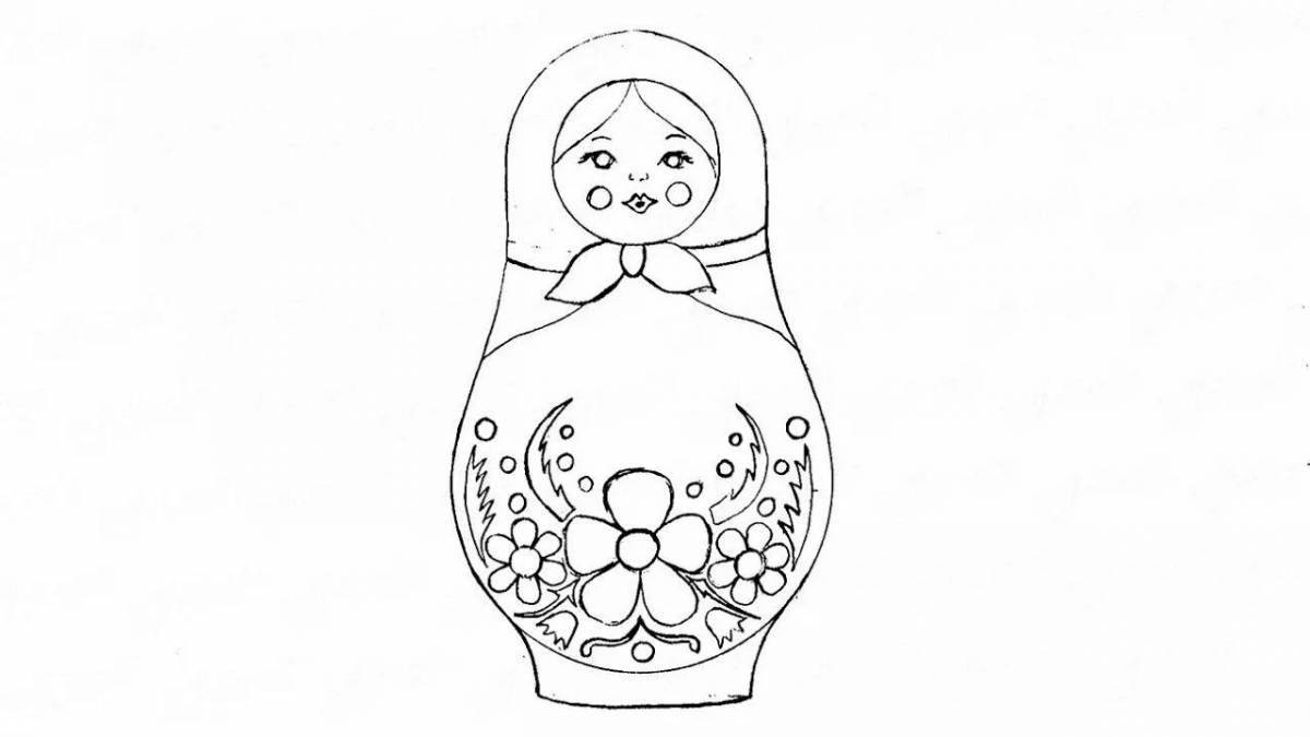 Coloring page wonderful Russian folk toy
