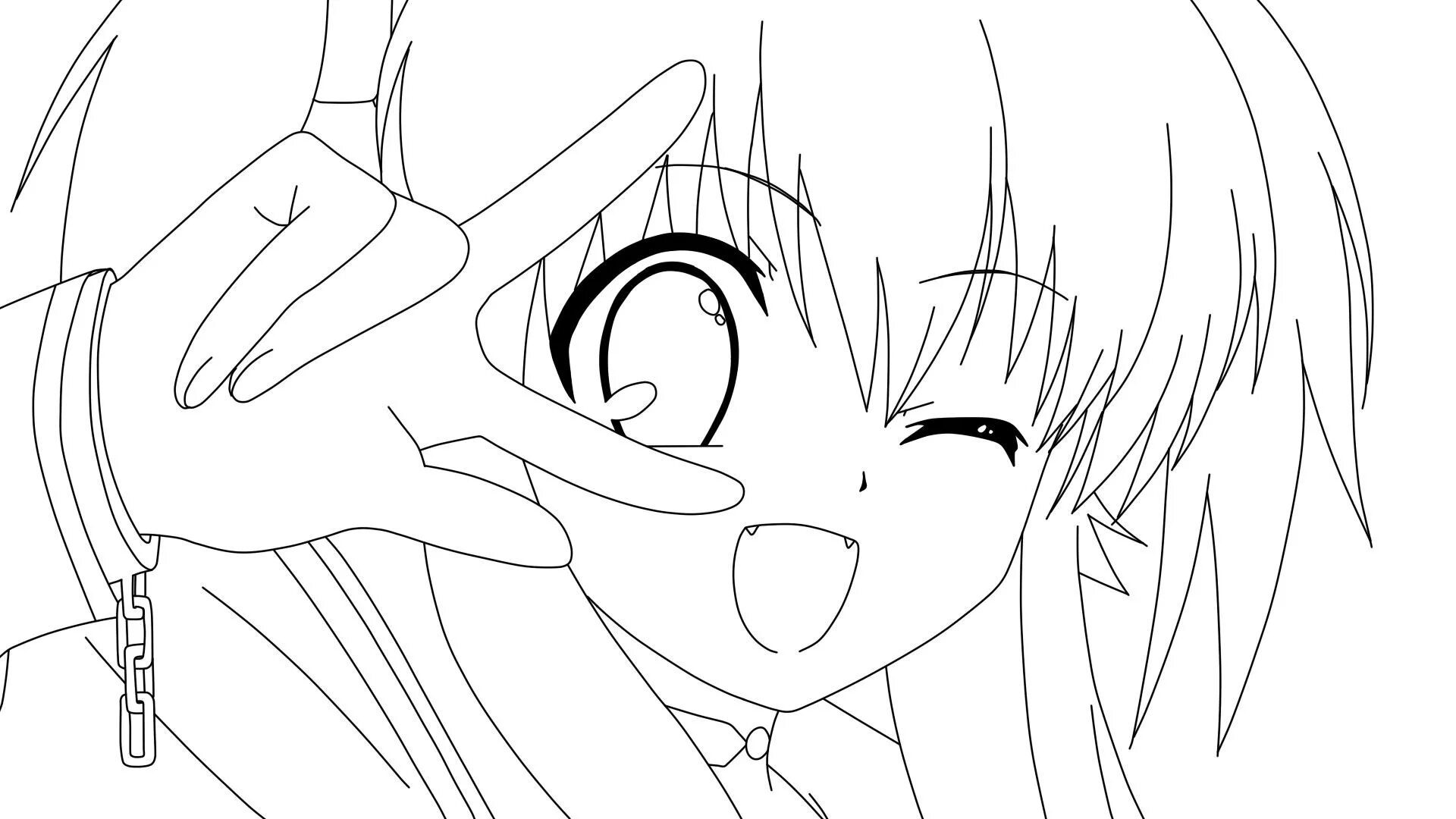 Detailed anime app coloring page