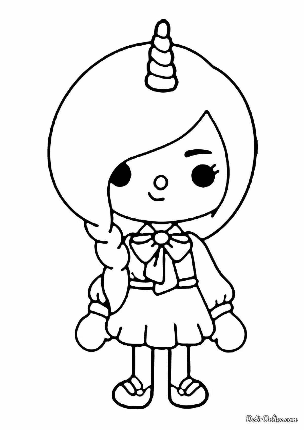 Joyful toko boko character coloring