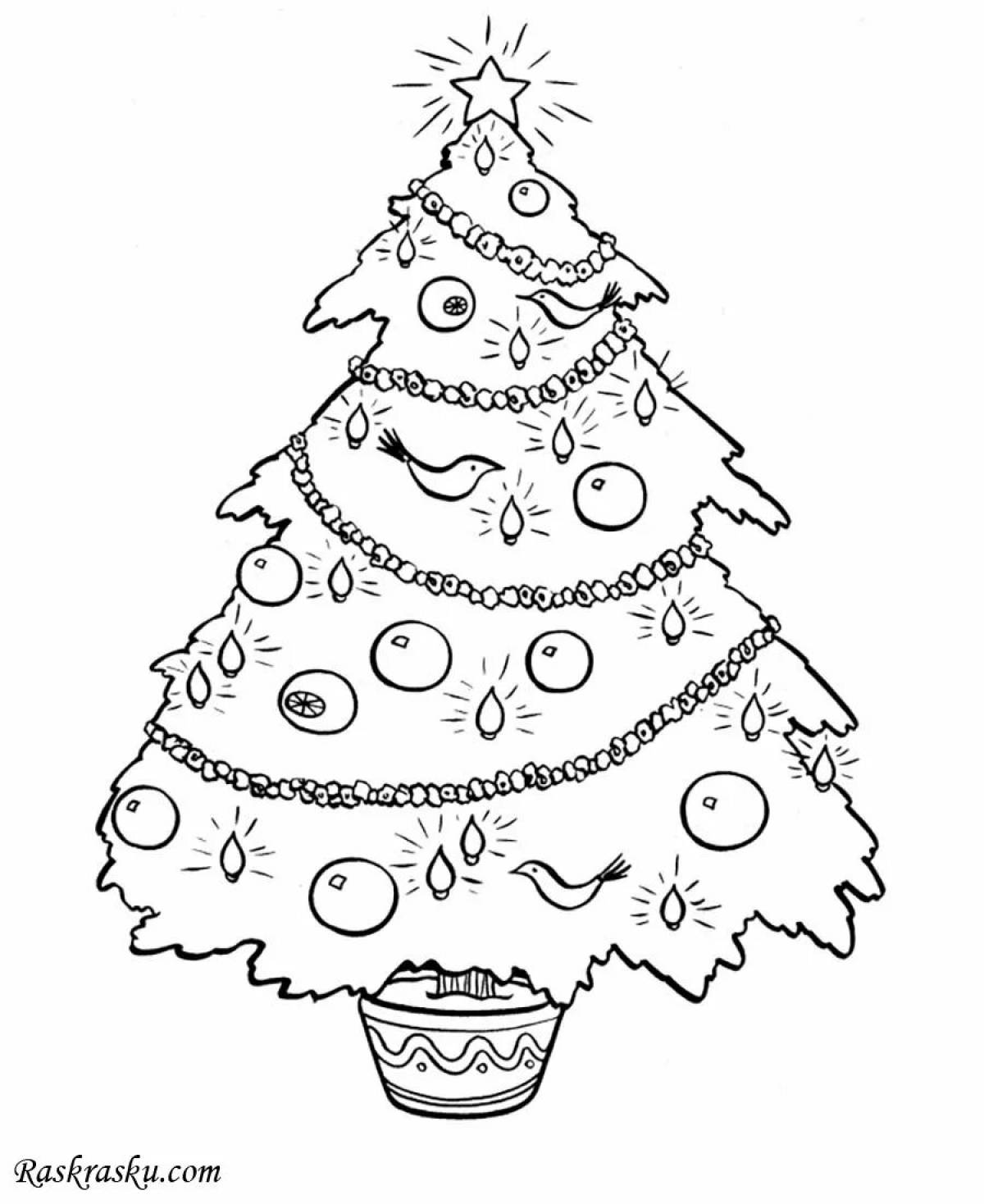 Serene Christmas tree with balls