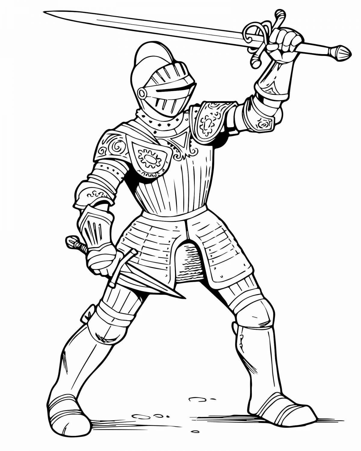 Major coloring knight in armor