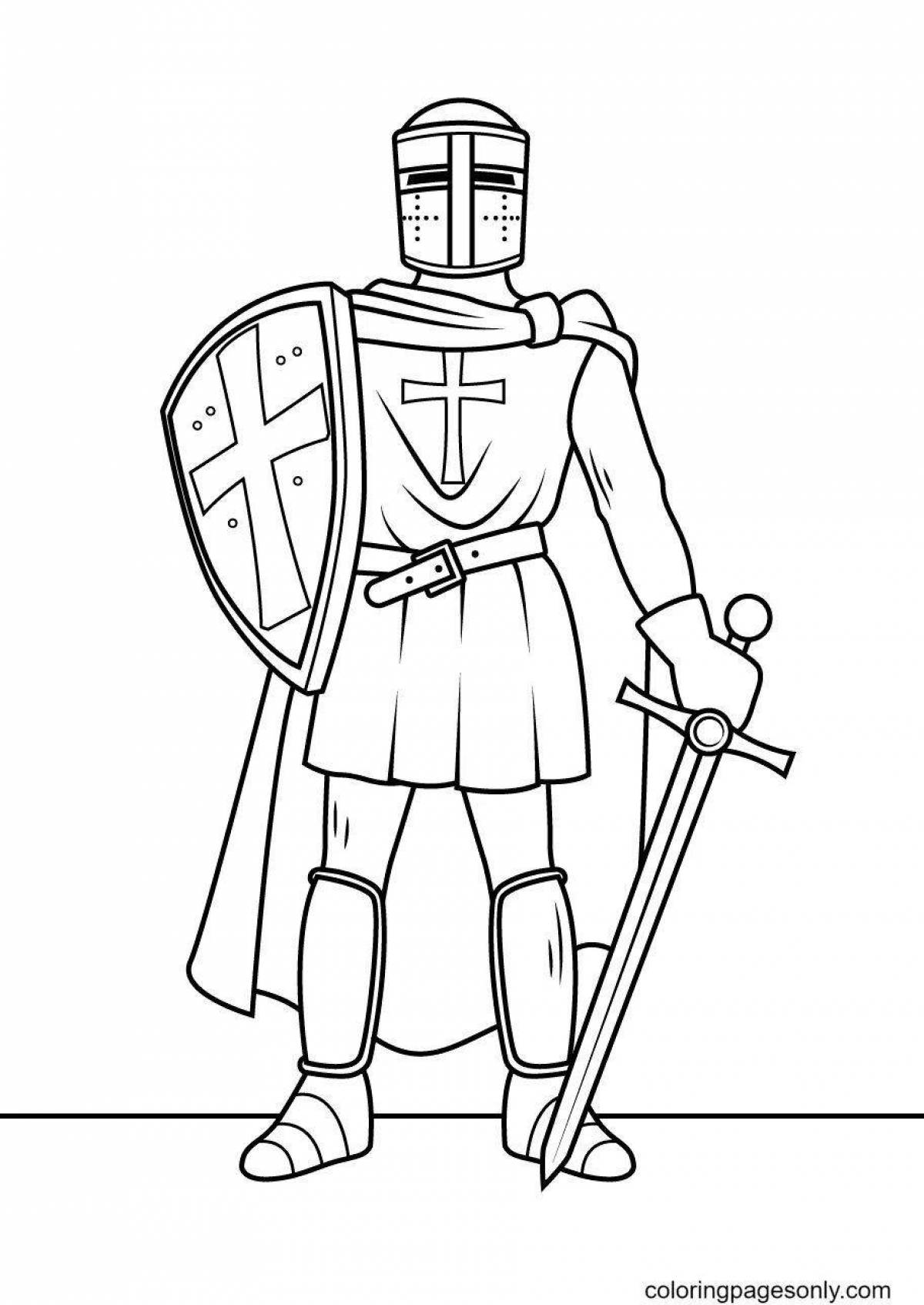 Royal coloring knight in armor