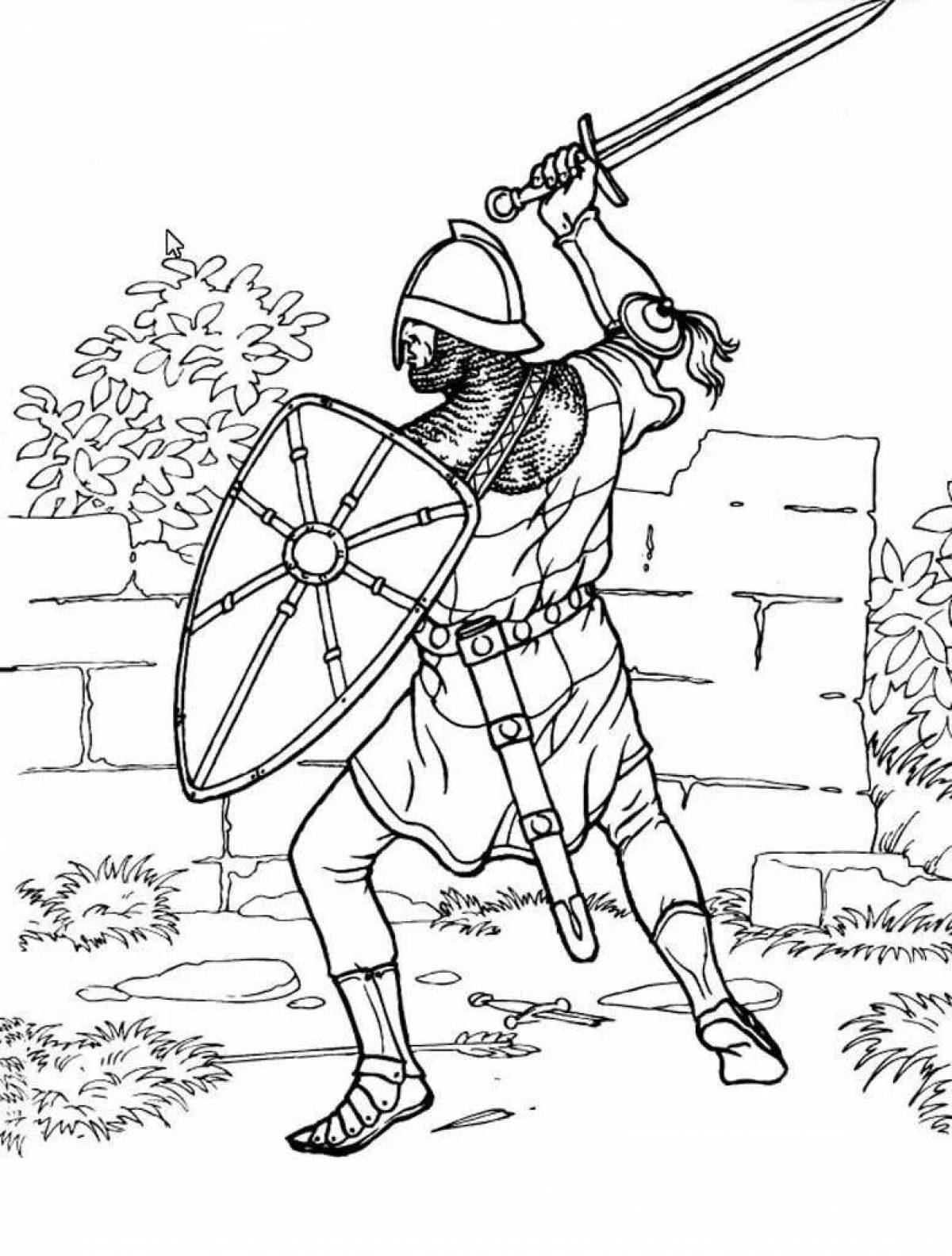 Impressive armor knight coloring book