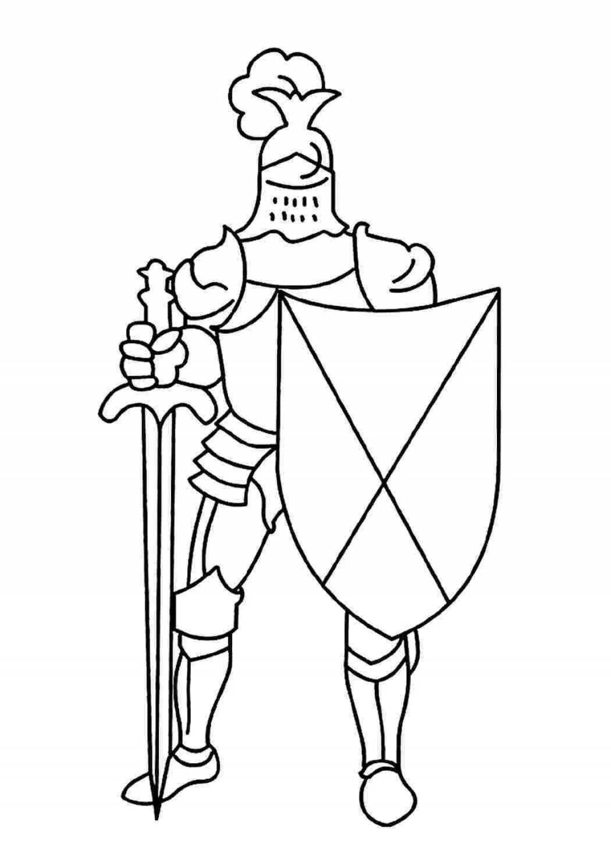 Daring armor knight coloring book