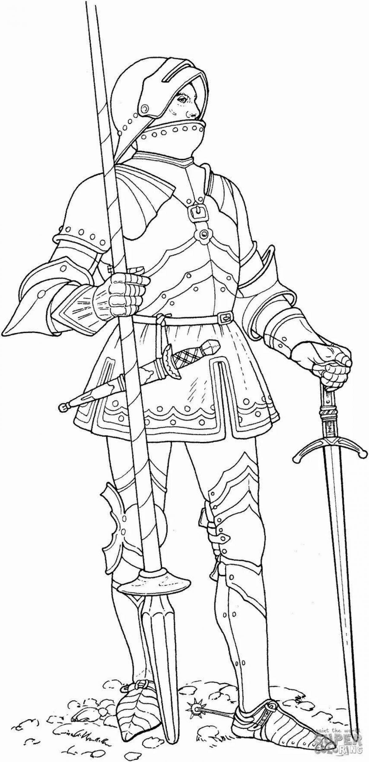 Noble coloring knight in armor