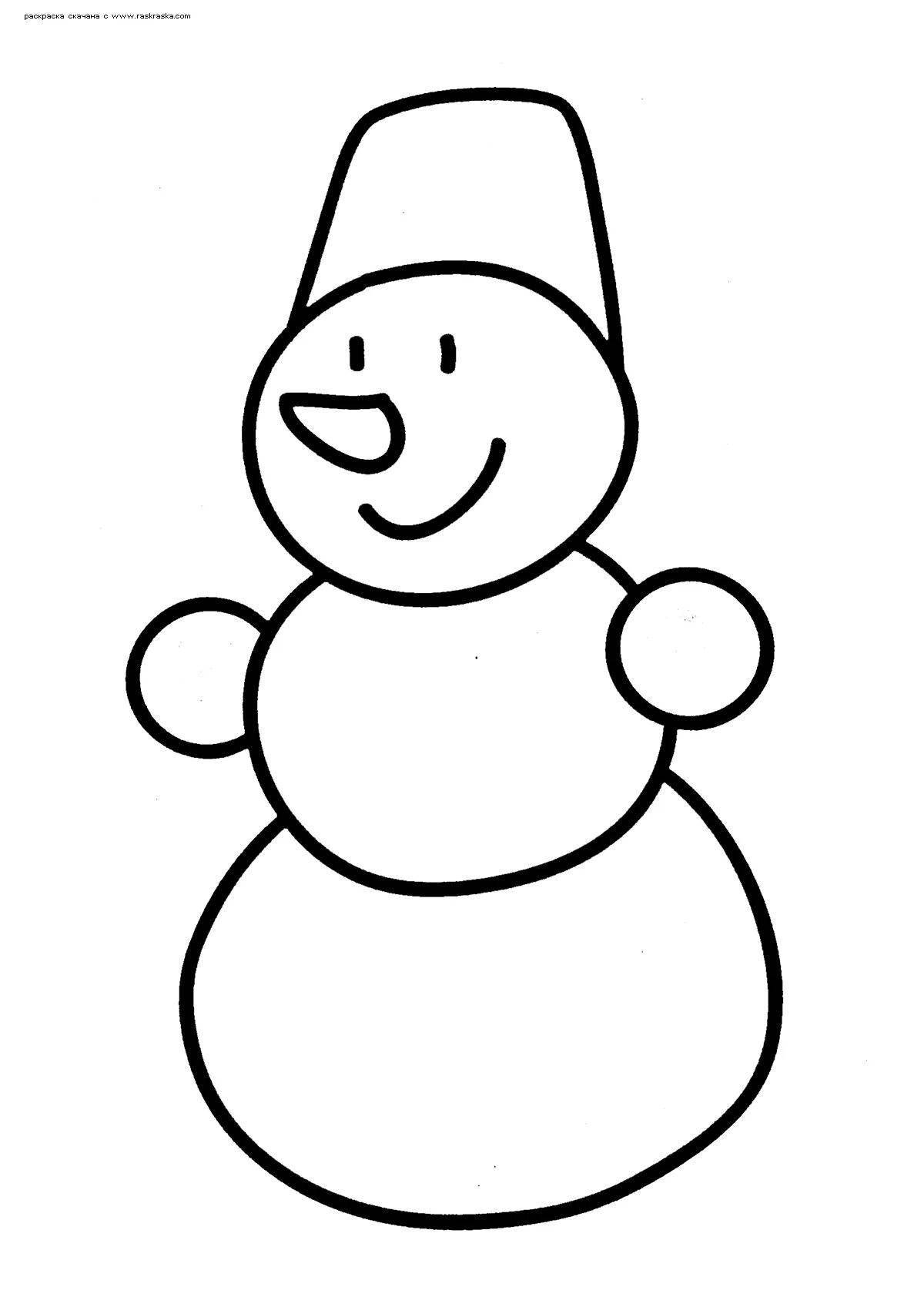 Playful coloring of a snowman without a nose