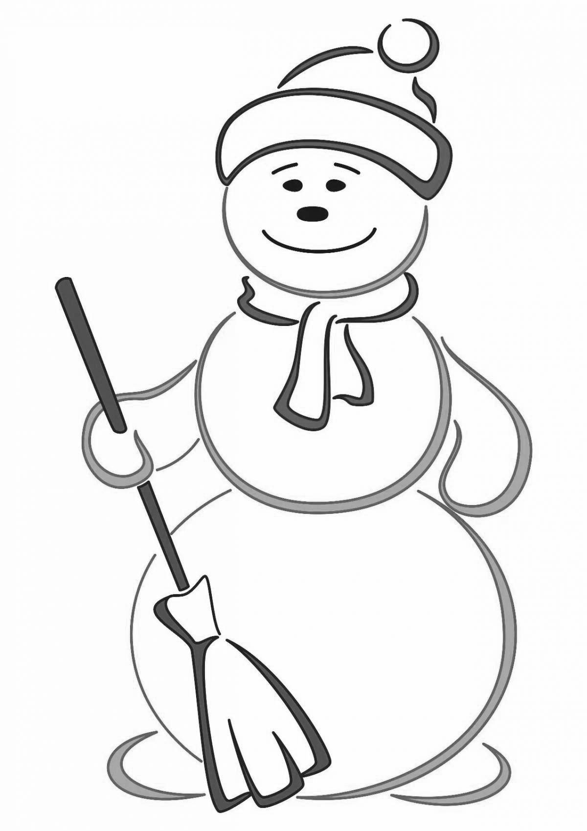 Bright coloring snowman without a nose