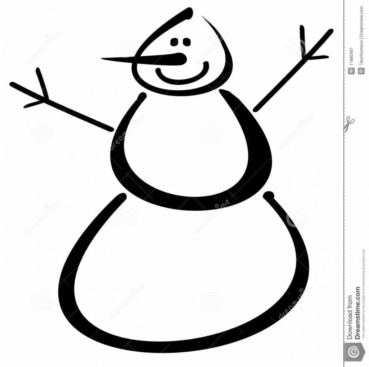 Colorful coloring of a snowman without a nose