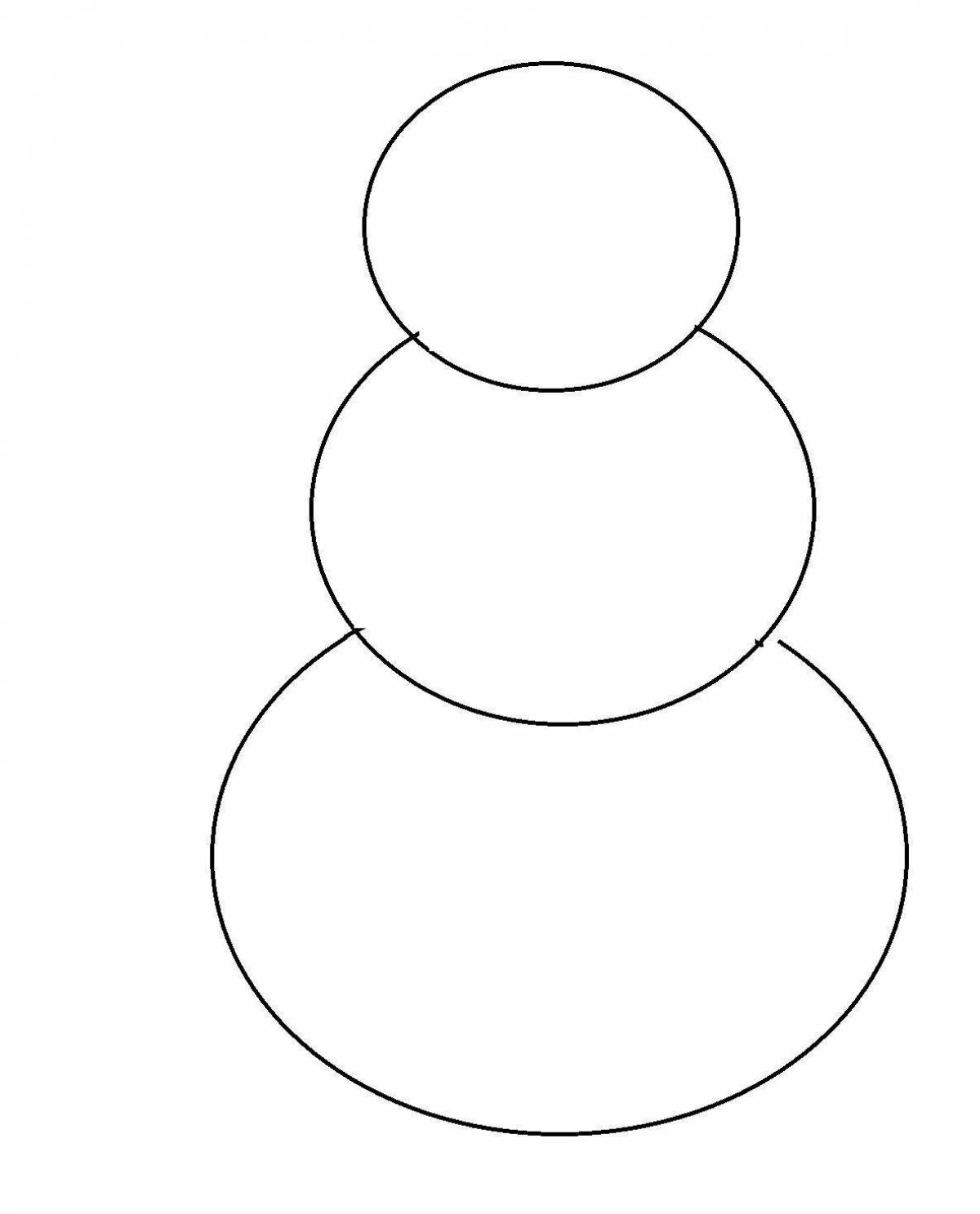 Sparkling coloring snowman without a nose