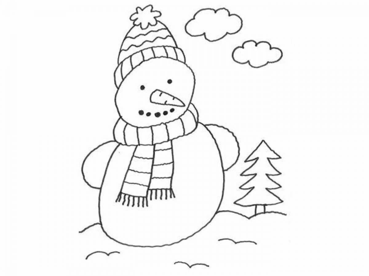 Shiny coloring snowman without a nose