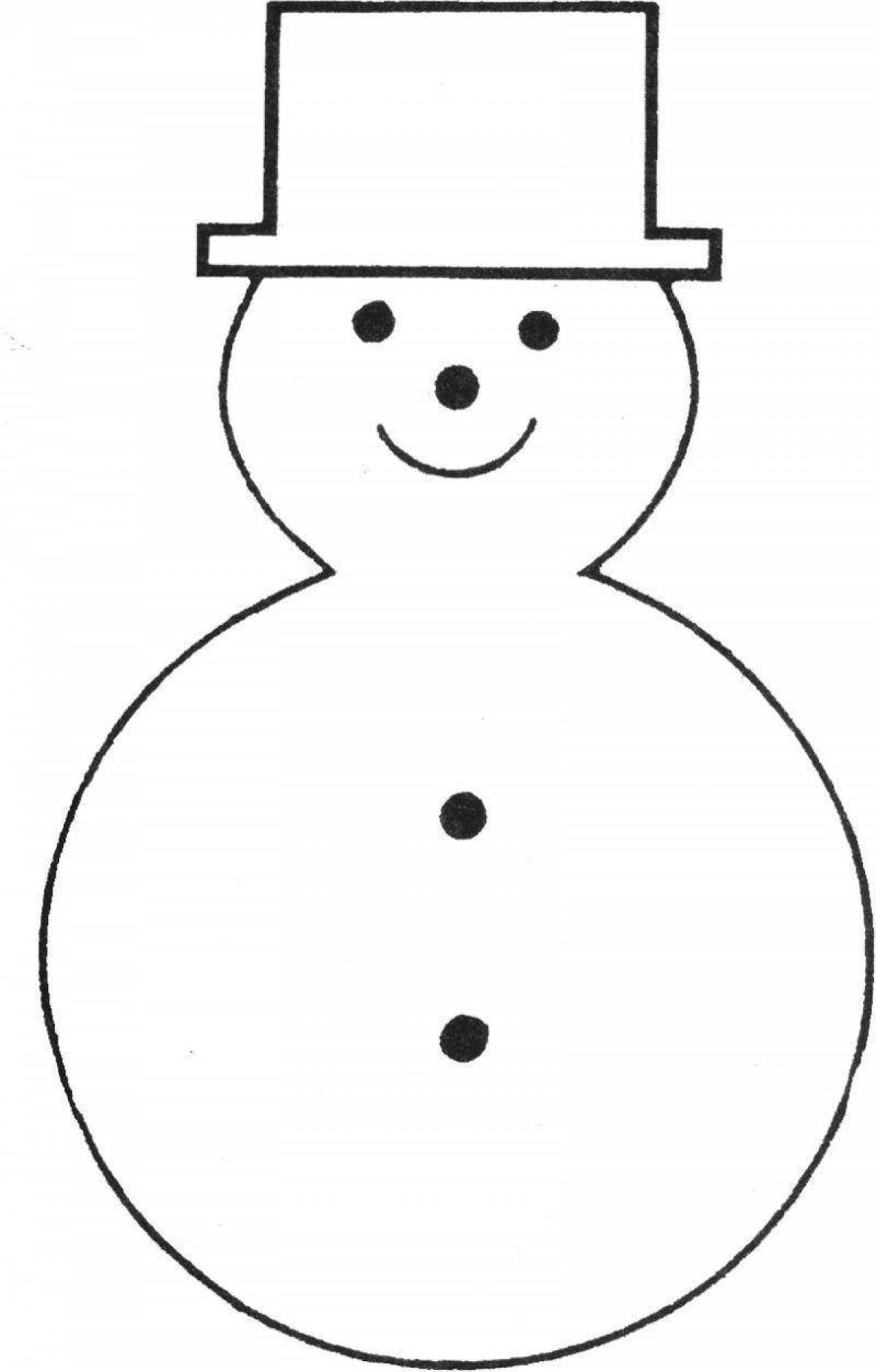 Анимированная раскраска снеговик без носа