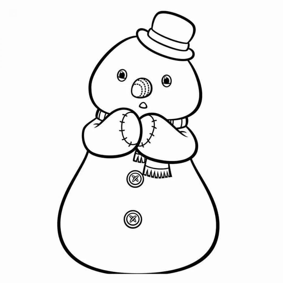 Great coloring snowman without a nose
