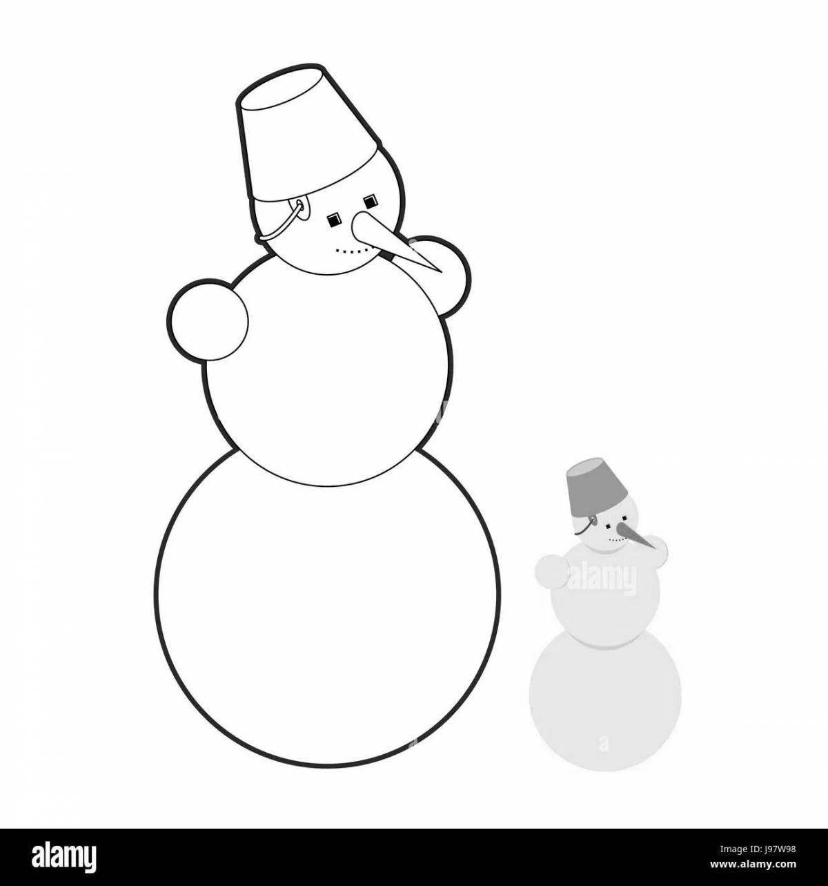 Радиантная раскраска снеговик без носа