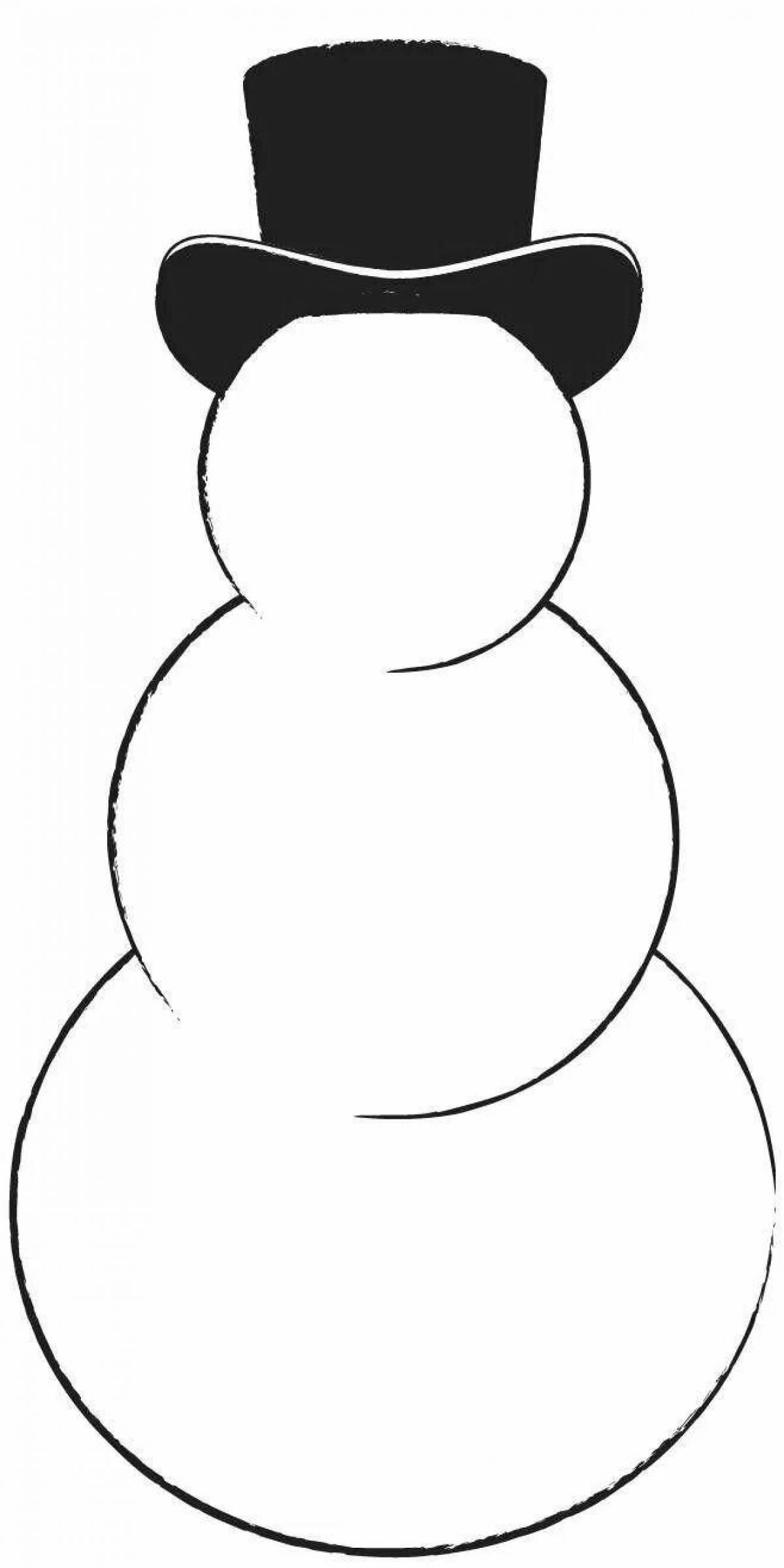Живая раскраска снеговик без носа