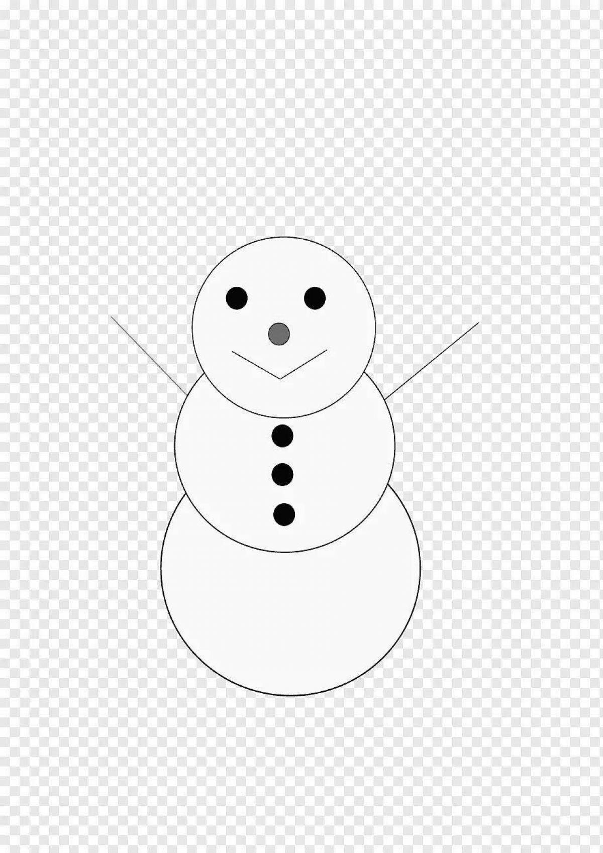 Изысканная раскраска снеговик без носа