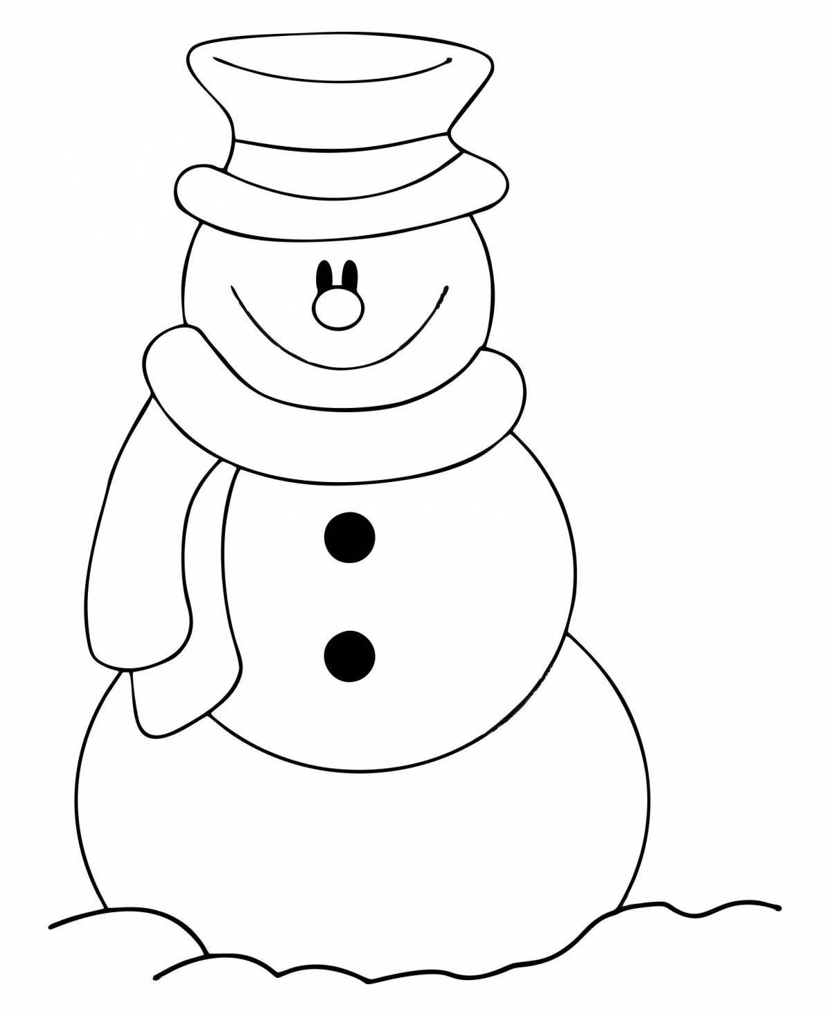 Увлекательная раскраска снеговик без носа