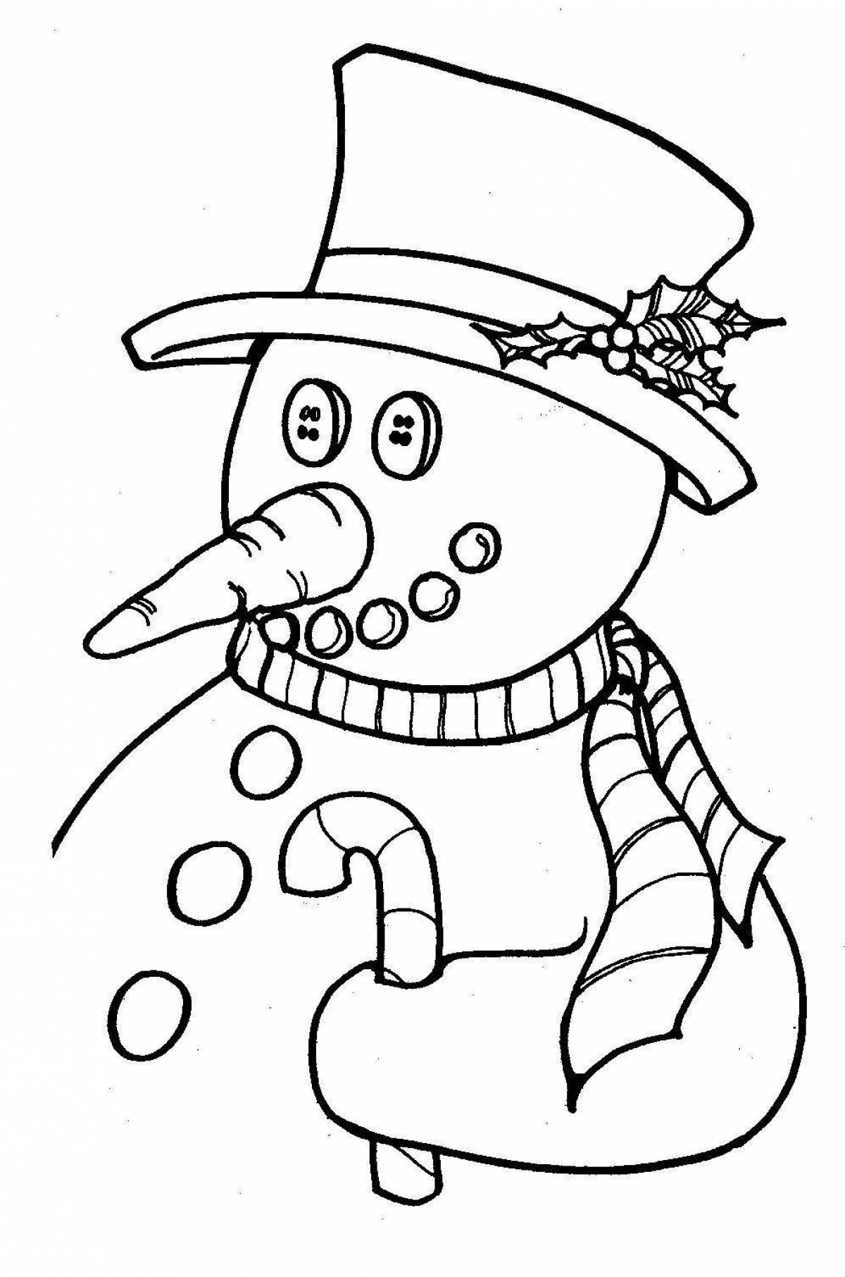 Glitter coloring snowman without a nose