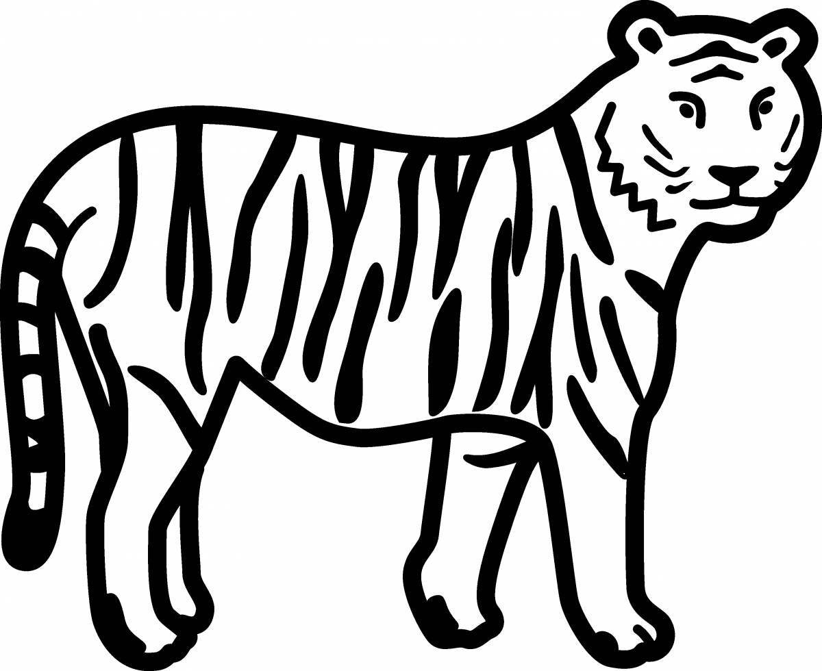 Потрясающая раскраска тигр без полос