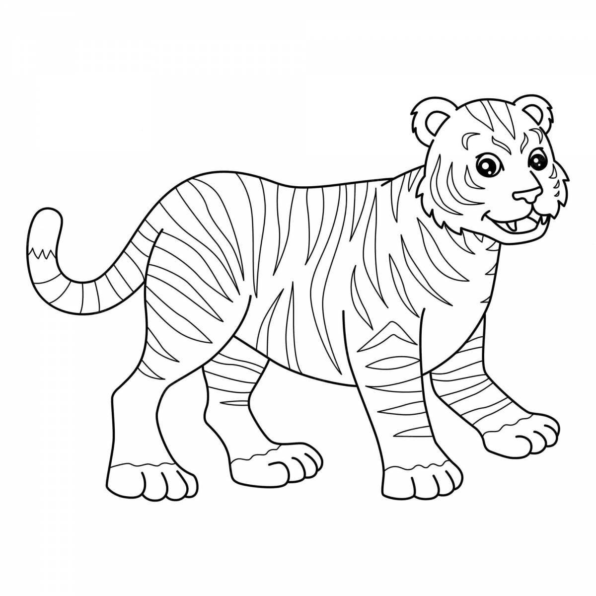 Впечатляющая раскраска тигр без полос