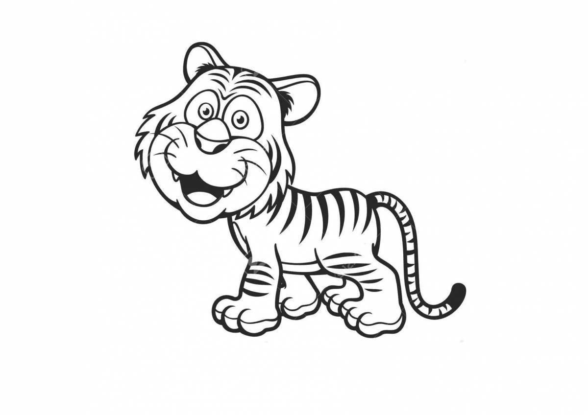 Очаровательная раскраска тигр без полос