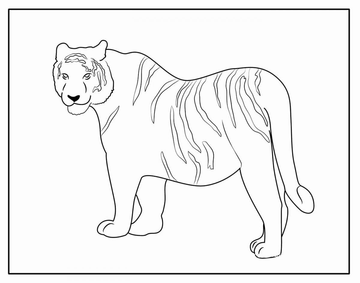 Жирная раскраска тигр без полос