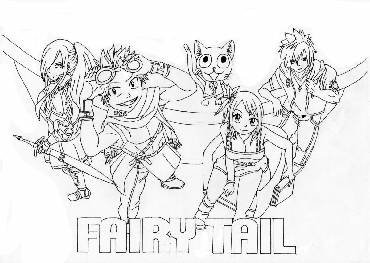 Friendly anime fairy tail coloring book