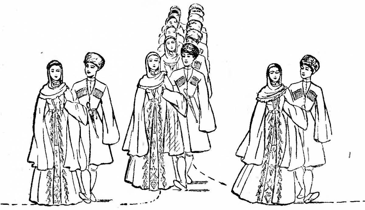 Elegant Ossetian national costume