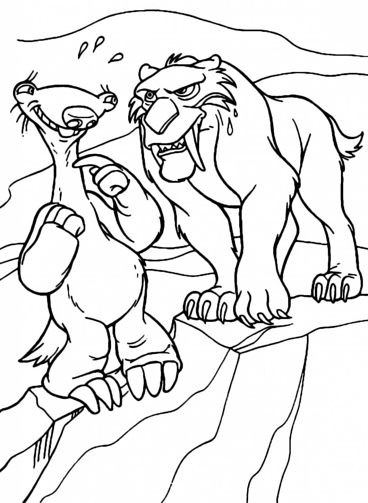 Fancy ice age 4 coloring page