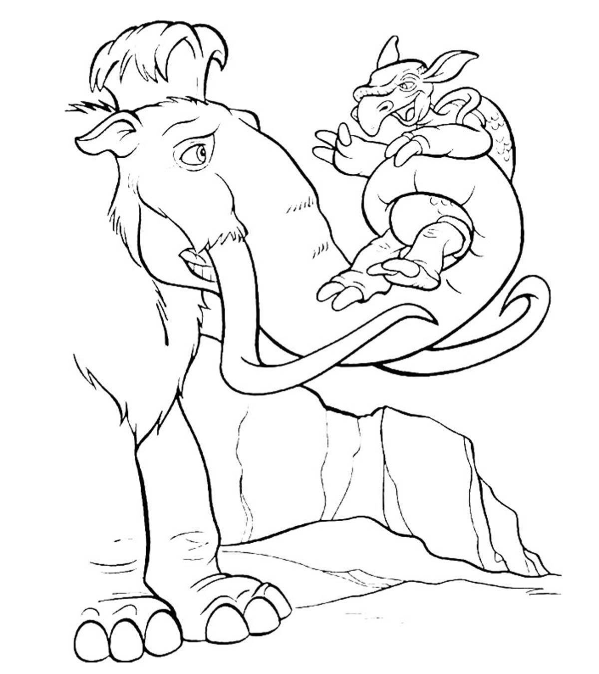 Animated ice age 4 coloring page