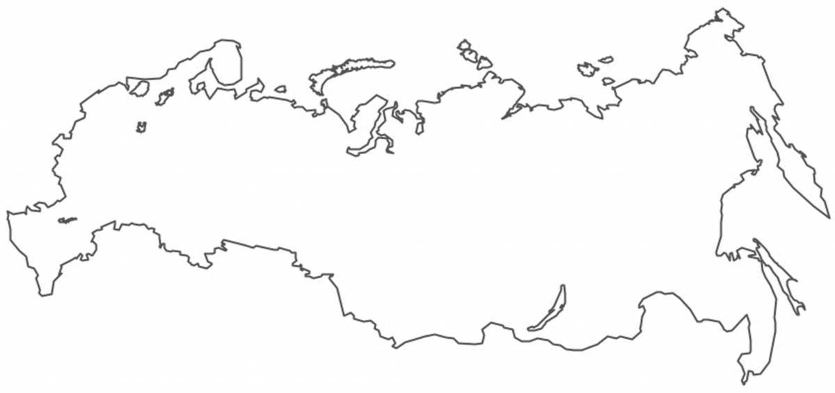 Контурная карта россии раскраска