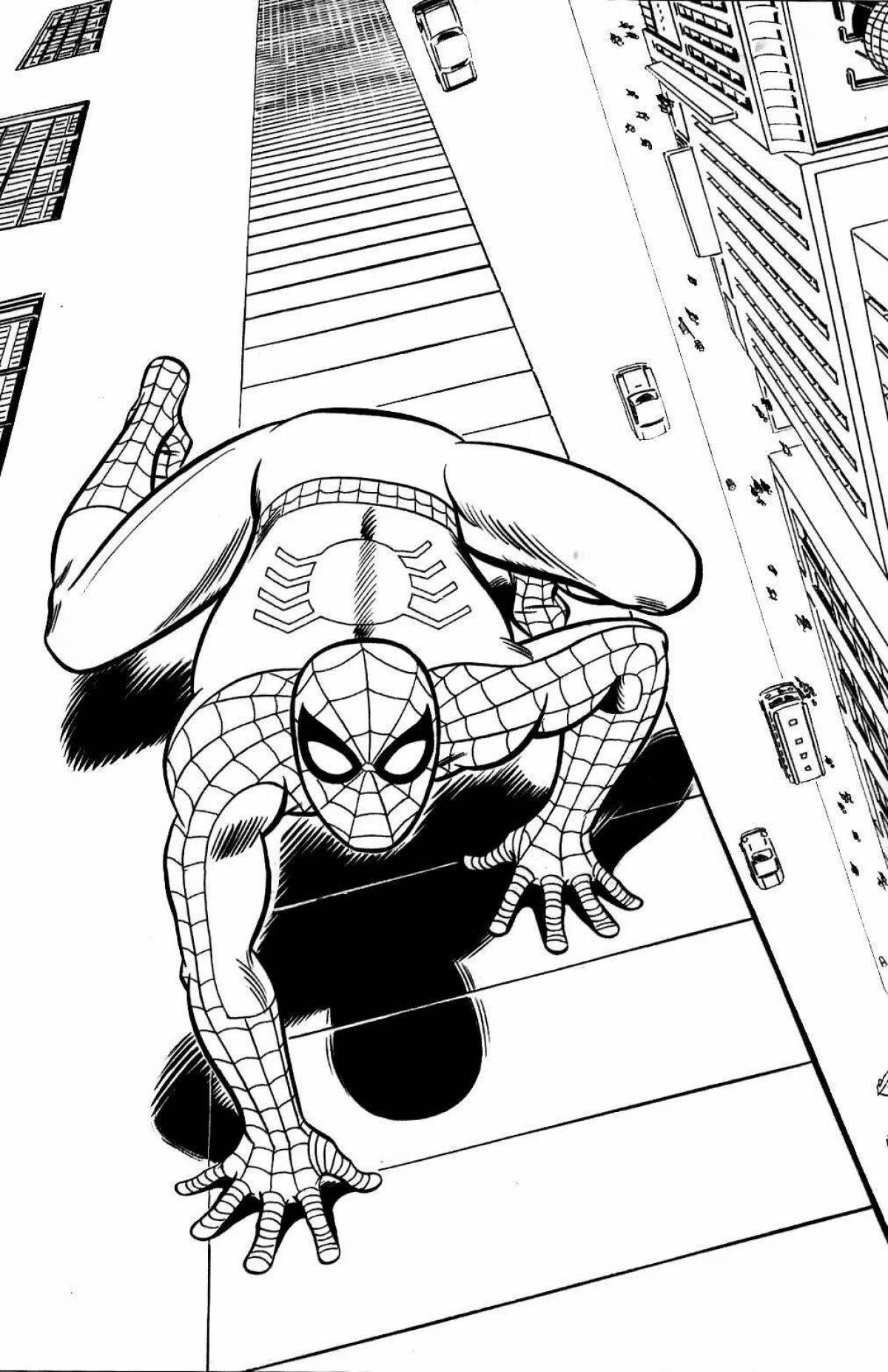 Человек паук раскраска комикс